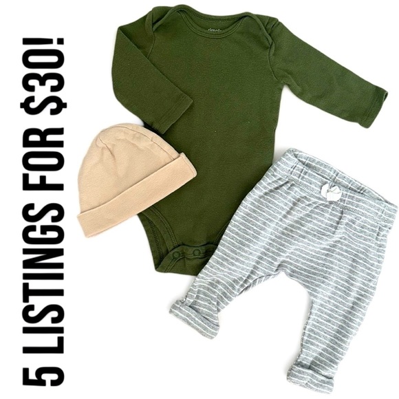 Carter’s 0-3 Month Baby Boy 3 piece matching outfit set
Pants bodysuit & hat - Picture 1 of 12